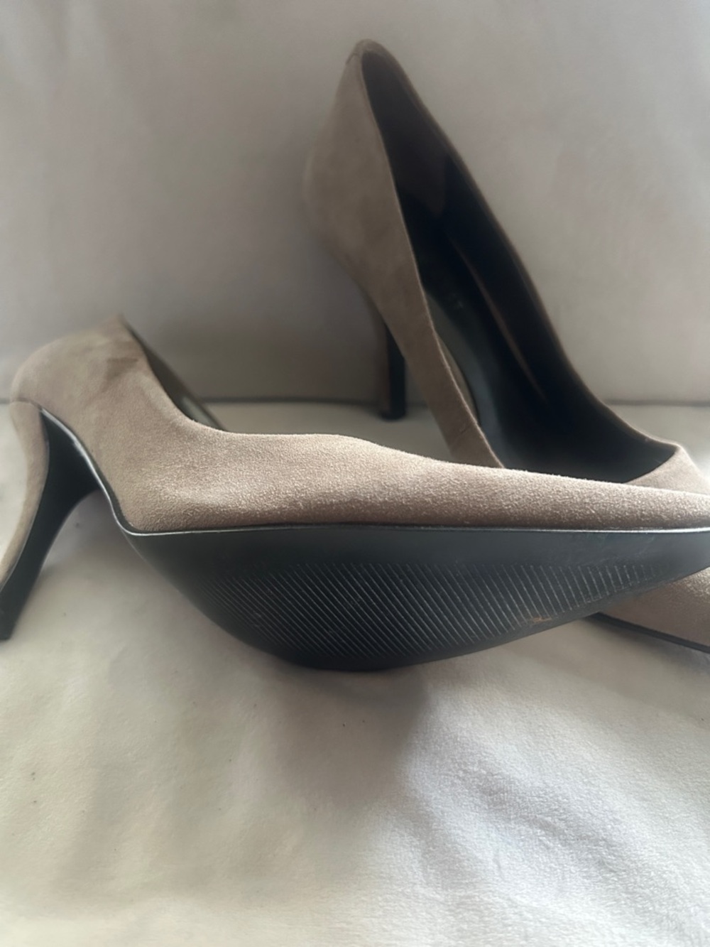 Nine West Taupe Suede Pointed Pumps - Picture 5 of 8